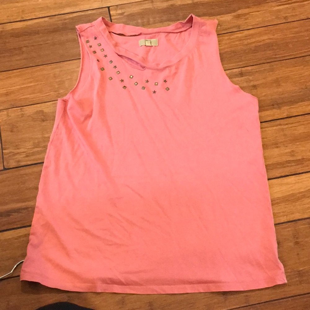Pink true craft tank top with mini stars & squares